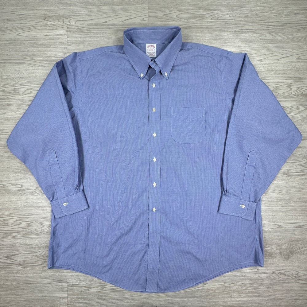 Brooks‎ Brothers Mens Button Down Shirt Traditional Fit Blue 18-35 Non-Iron
